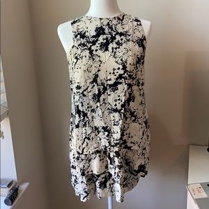 Black and white tiered mini dress